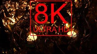 8К  4K Сверкающие зонты  8K Ultra HD  Горящая свеча  Burning candle  Relaxation  Chill out 4К