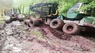 Extreme Dangerous Tree Transport Working   Amazing Skill Intelligent Tree Tractor Operator