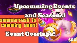 Upcomming Events and Seasons for Hero Wars There is events overlapping