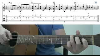 Mad World Gary Jules - Easy Fingerstyle Guitar Playthrough Tutorial Lesson With Tabs