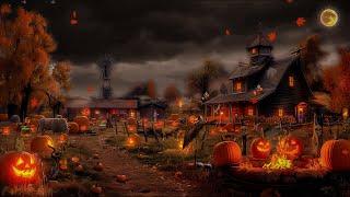  Spooky Farm Halloween Day  Cozy Autumn Village  Crackling Fire  Nature SoundsCauldron Boil