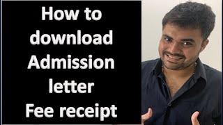 How to download fee receipt admission letter  how to withdraw seat