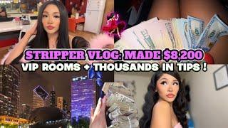 STRIPPER VLOG THOUSANDS IN TIPS VIP ROOMS  HUGE BANK DEPOSIT + MADE $8200 