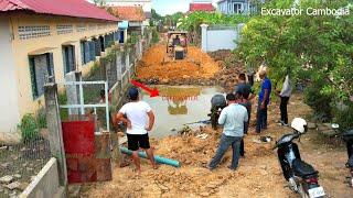 Episode 1  Wonderful Project Village Road Making Foundation By Smallest Bulldozer Pushing The Soil