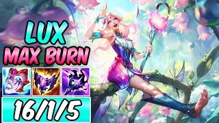 MAX BURN LUX BUILD SATISFYING GAMEPLAY  HOW TO PLAY LUX MID  Faerie Court Lux  League of Legends