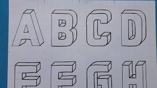 3d Drawing Capital Letter A To Z  How To Draw Alphabet Lettering A Z Easy Simple For Beginners