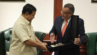 Momen Menhan RI Prabowo menerima kunjungan kerja Dubes Chili untuk Indonesia dan Asean