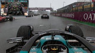 F1 23 Preview Gameplay with Moza R9  5 Laps at Imola in Heavy Rain