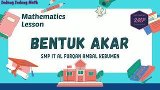 PJJ Matematika Kelas 9  Bentuk akar