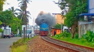 Indian Railway WDM 2 Alco Smoking Locomotive with Matara - Kandy Express Train 