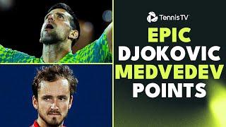 EPIC Novak Djokovic vs Daniil Medvedev Points in Dubai Battle Dubai 2023 Highlights