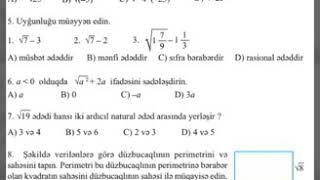 8-ci sinif. Riyaziyyat. K.S.Q-3