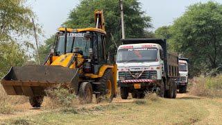 JCB 3dx Eco Loading Field Mud  Tata 2518 Ex Truck  TATA Dump Truck For Making Bricks