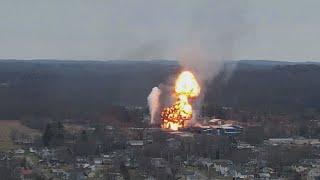 Ohio train derailment Explosion sparks the start of controlled release in East Palestine