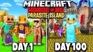 I Survived 100 Days in a PARASITE ISLAND in Hardcore Minecraft