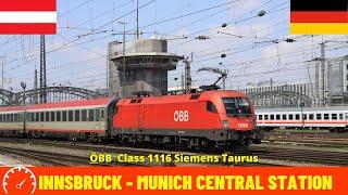 Cab Ride Innsbruck - MunichMünchen Hbf Austria - Germany train drivers view in 4K