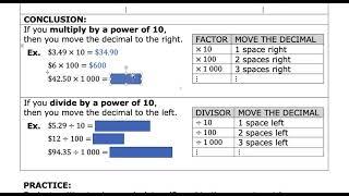 Multiplying and Dividing by Powers of 10