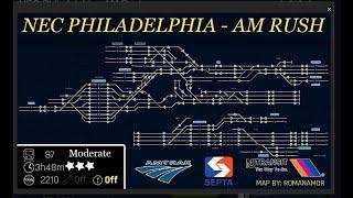 Rail Route. Episode 19. Walkthrough of NEC Philadelphia AM Rush from Steam