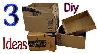 3 Diy Cardboard Organizer Diy Home Decor Diy Cardboard Crafts منظمات يدويه من الكرتون