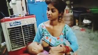 Breastfeeding Indian Village Mother New Vlog 2023  Mom Baby breast feeding  #breastfeeding #mom