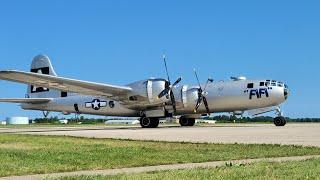 4K B-29 Superfortress FIFI Engine Start Taxi & Takeoff