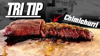 EASY Tri Tip Steak SMOKED on A Pellet Grill With CHIMICHURRI