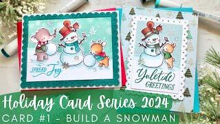 Holiday Card Series 2024 #1  Mama Elephant NEW RELEASE  Copic Coloring 2 Snowy Scenes