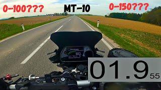 Acceleration Test 0-100kmh & 0-150kmh - YAMAHA MT-10 2023 stock