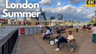 Amazing summer walk in  London centre. 4K.