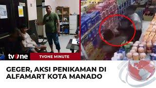 Terekam CCTV Aksi Penikaman di Alfamart Pandu Kota Manado  tvOne Minute