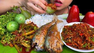 FRESH VEGGIES SPICY TOMATO CHILLI PASTE FRIED FISH  * Thai Nam Prik * น้ำพริก