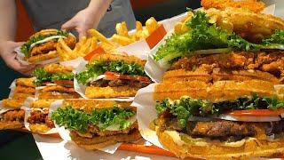 How to make amazing chicken waffle burgers - Korean street food