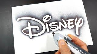 How to draw Disney logo with a stencil  Logo art  Stencil art