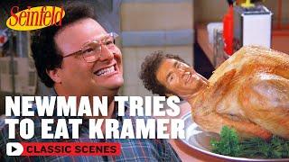 Newman Tries To Eat Kramer  The Butter Shave  Seinfeld