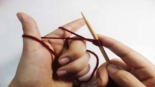 knitting lessons for beginner اساسيات تعليم التريكو للمبتدئين  عقدة البداية وسطر البداية خطوة خطوة