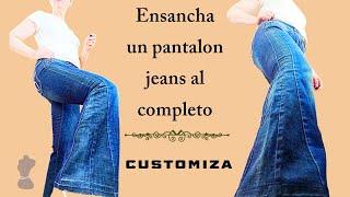Customiza Jeans en Flare Pants Denim  Ensancha la Pierna del Vaquero  Pantalón de Campana