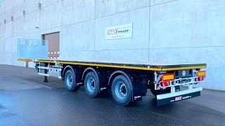 MAX Trailer - MAX210 extendable flatbed trailer w 13600mm loading platform length & 22.5 tires