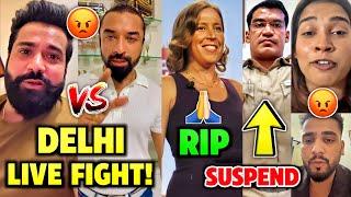 Rajveer Fitness Vs Ajaz Khan Delhi LIVE FIGHT  Jailor Deepak Sharma Suspend  Elvish Ranting Gola