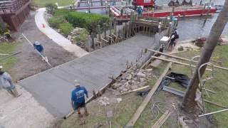 Pouring a concrete boat ramp