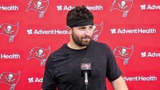 Baker Mayfield on Juice Sterling Shepard Brings  Press Conference  Tampa Bay Buccaneers