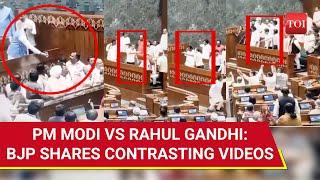 Dramatic Footage From Parliament Rahul Gandhi Vs PM Modi  BJP Claims Proof Of Instigation