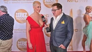 Ryan Keely is interviewed on the red carpet at the 2019 Xbiz Awards