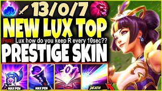 The ALMIGHTY LUX TOP Season 12 Build  New OP Porcelain Lux Prestige Skin  LoL Lux s12 Gameplay