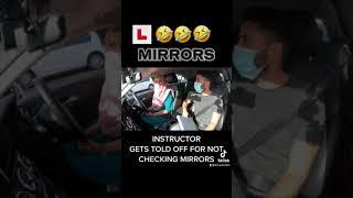 DRIVING INSTRUCTOR GETS TOLD OFF FOR NOT CHECKING MIRRORS #drivingtest #drivelondon #mocktest #FAIL