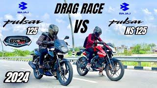 bajaj pulsar 125 2024 vs bajaj pulsar ns 125  drag race  shocking results 