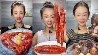 Yummy 331 Eat Sea food shrimp  crab    lleat sea food #food #eating #mukbang