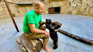 Вы ТОЛЬКО ПОСМОТРИТЕ как спасенный медвежонок рад что Олег Зубков  будет кормить его из бутылочки