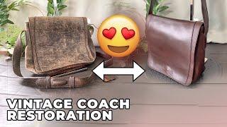 BEFORE & AFTER HANDBAG REHAB Vintage COACH Messenger 9100 Purse Restoration