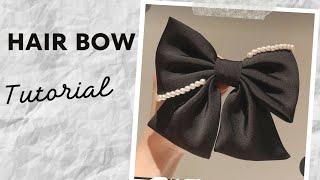 just 5 minutes  make fabric bow hair clip how to make bow clips for hairbow hair clips