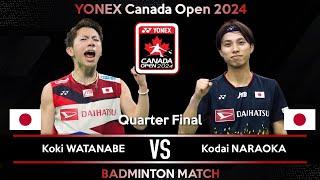 Koki WATANABE JPN vs Kodai NARAOKA JPN  Canada Open 2024 Badminton